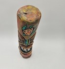 Mid Century Tiki Totem Hand Carved Wooden  16    Polynesian Pop Tiki Bar Decor 