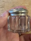 Vintage Sterling Silver  Lid Cut Glass  Vanity Jar