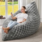 3 In 1 Bean Bag Chair Giant Bean Bag Chairs For Adults With Bubble Ash Grey