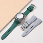 Curved End Silicone Watch Band Fkm Rubber Strap For 20-24mm Watches