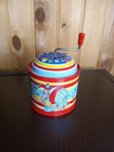 Schylling Classic Round Circus Clown Tin Music Box Toy W  Hand Crank Works  2017