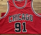 Dennis Rodman Chicago Bulls Signed  91 Basketball Jersey Bas Authenticated