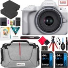 Canon Eos R50 Mirrorless Camera White   18-45mm Is Stm Lens Kit Essential Bundle
