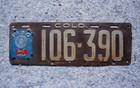 1920 Colorado License Plate - Original Paint