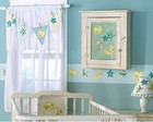 Sun Moon Stars Celestial Baby 25 Wallies Yellow Blue Patchwork Decals Stickers