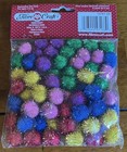 Fibre Craft Tinsel Multicolor Poms 65 Piece 1 2 Inch  12 7mm  Bnip