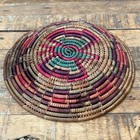 Vintage Colorful Hand Woven Coil Basket Wall Decor 9  Boho Decor