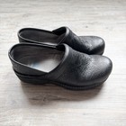 Dansko Professional Tooled Floral Black Leather Clogs Nursing Comfort 38 Us 7 5