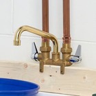 Brass Laundry Faucet Chrome 2 Handle Utility Sink With Garden Hose Adapter New