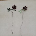 Vintage Stained Glass Rose Flower Suncatcher Acrylic Metal Hand Crafted