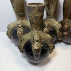 Lot Of 4 Antique Cast Iron Solid Glass Ball Dragon Claw Furniture Feet