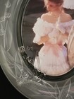 Vintage Mikasa Frosted Floral Heavy Pressed Solid Glass  Crystal Picture Frame