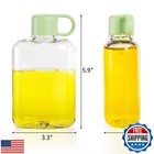 Zeayea 2 Pack Portable Flat Water Bottle  12 Oz Bpa Free Tritan Slim Drinking