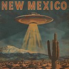 Ufo New Mexico Travel Poster  Roswell Alien Cactus Decor  Retro Sci-fi Wall Art