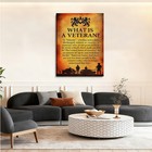 Veteran Definition Canvas Wall Art Poster Print Patriotic Decor Home Gift