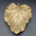 Vintage Virginia Metalcrafters Rhubarb Brass Leaf Mcm Trinket Dish Tray Ashtray 