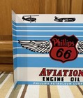 Phillips 66 Aviation Engine Oil Flange Sign 2 Sided Vintage Style Wall Decor