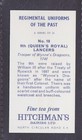 9th  queen s Royal  Lancers - Trooper  - 50   Year Old Uk Trade Card   18