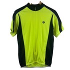 Pearl Izumi Cycling Jersey Men Medium Neon Yellow Black Short Sleeve Zip 0616