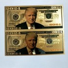 100pcs 2024 President Colorized Dollar Bill Gold Foil Banknote