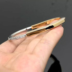 Tiffany   Co  Tiffany Half Diamond 18k Gold U Lock Bracelet
