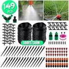 149pcs 100ft Drip Irrigation Kit Garden Irrigation System Plant Watering Drip Us