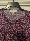 Michael Kors Women s Pullover Floral Blouse  Layered Sleeves round Neck  Ruffles