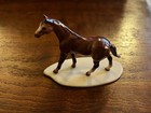 Vintage Hagen Renaker Ceramic Quarter Horse Thoroughbred Specialty On Platform