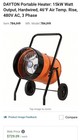 Dayton 784jh9a 480vac 51 180 Btuh Heating Capacity Portable Heater  New