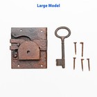 Vintage-style Large Rim Lock With Skeleton Key     Surface Mounted Iron Door Lock