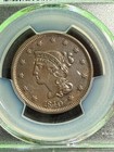 1840 Braided Hair Cent Large Date Pcgs Genuine Au Detail Corrosion Removed