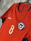 Match Wornchile  2016 2017 Home Football Shirt Soccer Jersey Nike  M  8 Perez