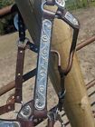 Silver Show Halter-dark Oil Leather-rope Design Horse Size-matching Lead Shank
