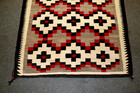 Vintage 1950s Navajo Two Grey Hills Rug Large  45 x74  Native American Handwoven