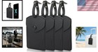 Luggage Tags Set Of 4  Black  Stainless Steel  Privacy Cover  Suitcase Labels