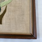 Vintage Mid Century Framed Textile Needlepoint Embroidered Sunflower Wall Art