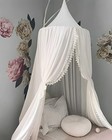 Kids Bed Canopy With Pom Pom Hanging Mosquito Net For Baby Crib Nook Castle G   