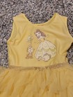 Little Giels Disney Princess Belle Yellow Dress With Tutu Stretchy Top Size 6