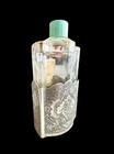 Persian H engraved Solid 84 Silver Overlay Perfume Bottle Ornate Birds   Floral