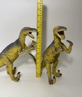 Vtg 2 Large Velociraptor 10    Dinosaur Toy Figures Safari Inc