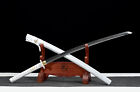 Elegant Silver Dragon Japanese Sword Sharp Full Tang Katana T10 Clay Tempered
