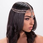 Women Hair Chain Rhinestone Droplet Forehead Jewelry Ethnic Headwear Bling 20041