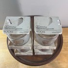 Anchor Hocking Plaza Rocks Glasses Set Of 4 Vtg White Silver Rose Butterfly 9 5z