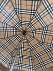 Vintage Burberry Umbrella Classic Nova Check Pattern Wood Knob Handle