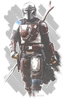 The Mandalorian Watercolor Painting Art Print poster Free S h  Star Wars