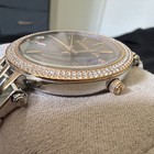 Michael Kors Women s Two-tone Metal Wristwatch Purple Dial Crystal Bezel Box