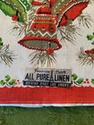 Vintage 60 s Set Of 2 Linen Christmas Tea Towels Santa Bells