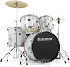 Ludwig Accent 5-piece Complete Drum Set - 20-inch Bass Drum And Cymbals  Silver