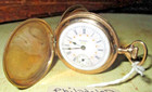 Elgin 7 Jewel 6 Size Pocket Watch Philadelphia 10 Year Case Multi Color Dial Run
