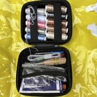 Zippered Sewing Kit Case W  Assorted Thread Spools  Needles   Accessories